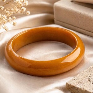Natürlicher baltischer Bernstein Armreif (60 mm), antikes Butterscotch Armband, echter gepresster Bernstein