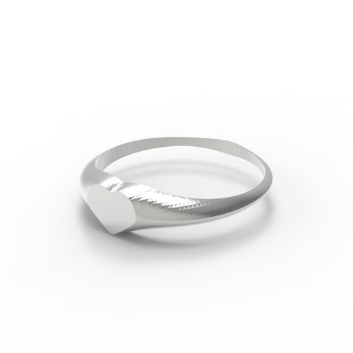Solid 10k & 14k Gold Heart Shape Signet Ring Fine Jewelry Available Yellow gold ring / White Gold ring / shops Rose Gold ring