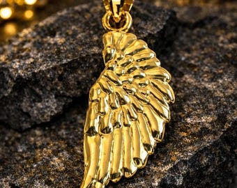 10 of 14 kt hanger engelenvleugel witgoud, roségouden bedel Wings Religieus