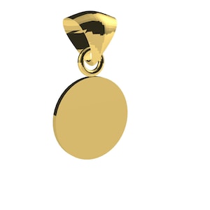 10K Or 14K Solid Gold Customized Circle Charm Pendant Personalized And Engrave Yellow gold, White gold, Rose gold Pendant