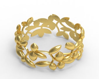 Flower Leaves Ring Solid 14k Gold multi leaf gold ring Available Yellow gold ring / White Gold ring / Rose Gold ring