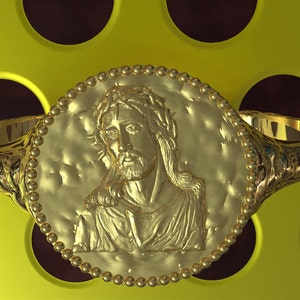 Solid Gold Christ Jesus Ring: 10k-14k Religious Jewelry