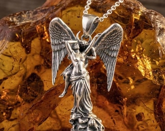 Archangel Pendant 925 Sterling Silver Angel Necklace Guardian Angel Charm Religious Jewelry Spiritual Gift