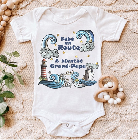 Annonce De Grossesse Onesie Bebe En Route A Bientot Etsy