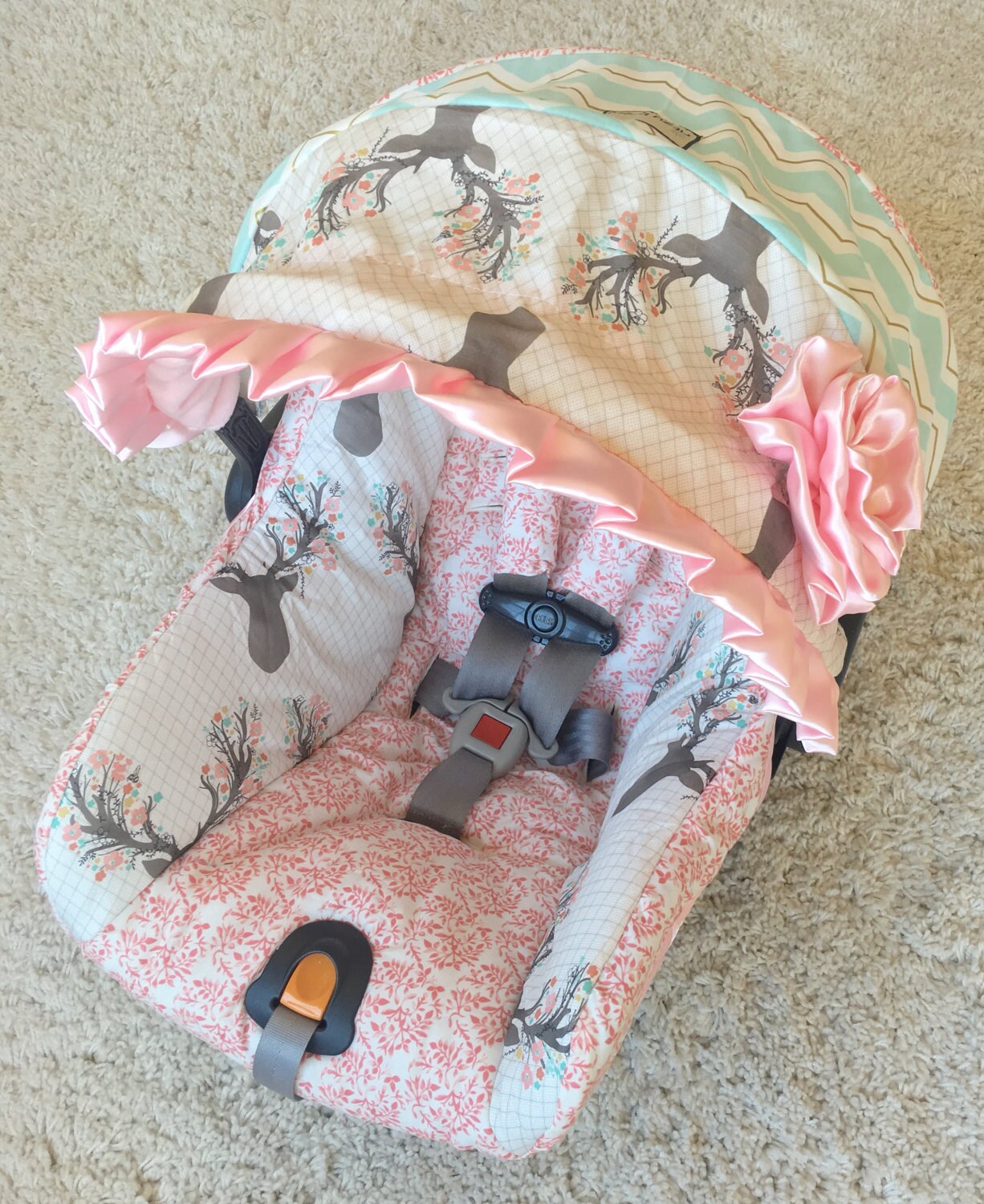 Custom Car Seat Cover 4 PC Set Baby Car Seat Covers Deer Etsy