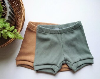 Rib Knit Baby/Toddler Shorties//Gender Neutal//Solid Colored//Shorts//Summer Clothes