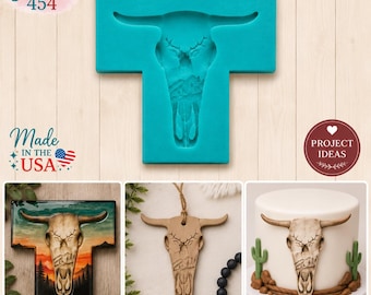Steer Skull Silicone Mold, Steer Skull, Silicone Mold, Food Safe Mold, Craft Mold, Epoxy Mold, Resin Mold, Fondant Mold, Craft Tools, Molds