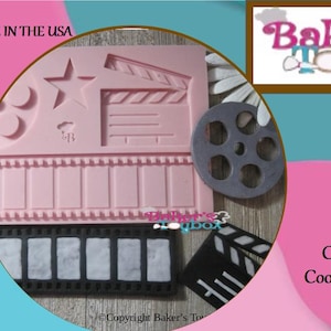 Movie Themed Silicone Mold - Movie Reel Silicone Mold - Film Silicone Mold - Flexible Mold - Food Safe Silicone - Silicone Mold - Mold