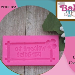 Bamboo Sign Mold, Welcome to Paradise Mold, Silicone Mold, Food Safe Mold, Craft Mold, Silicone Mold, Resin Mold, Clay Mold, Fondant Mold,