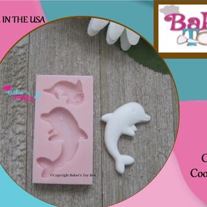 Dolphin Silicone Mold - Dolphin Mold - Food Safe Mold – Silicone Mold – Flexible Mold – Craft Mold – Fondant Mold - Dolphins - Molds