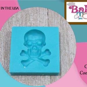 Skull and Crossbones Silicone Mold, Food Safe Mold, Craft Mold, Silicone Mold, Resin Mold, Clay Mold, Fondant Mold, Skull and Bones Mold.