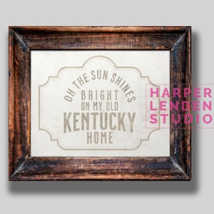 My Old Kentucky Home Print, Kentucky Derby, digitaler Download, Wandkunst, Derby Dekor, bedruckbar, Bourbon, Bluegrass, State Pride, Instant DIY