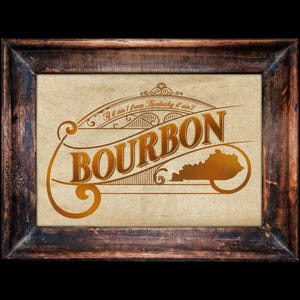 Kentucky Bourbon Printable If it ain't from Kentucky it ain't bourbon Digital Download Bar Cart Art Framable Wall Decor Whiskey Vintage Art