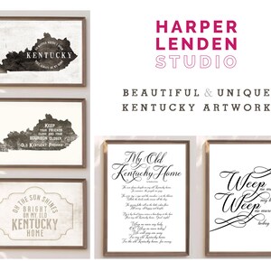 My Old Kentucky Home Lyrics Print, Script Font, Kentucky Derby Decor ...