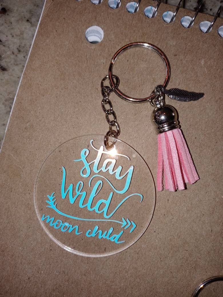 Acrylic Keychains Custom Keychains Tassel Keychains Etsy