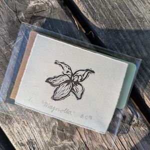 Magnolia - Block Print - Original Linocut