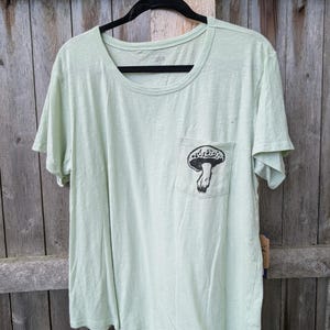 t shirt &quot;mushroom&quot; handprinted block print