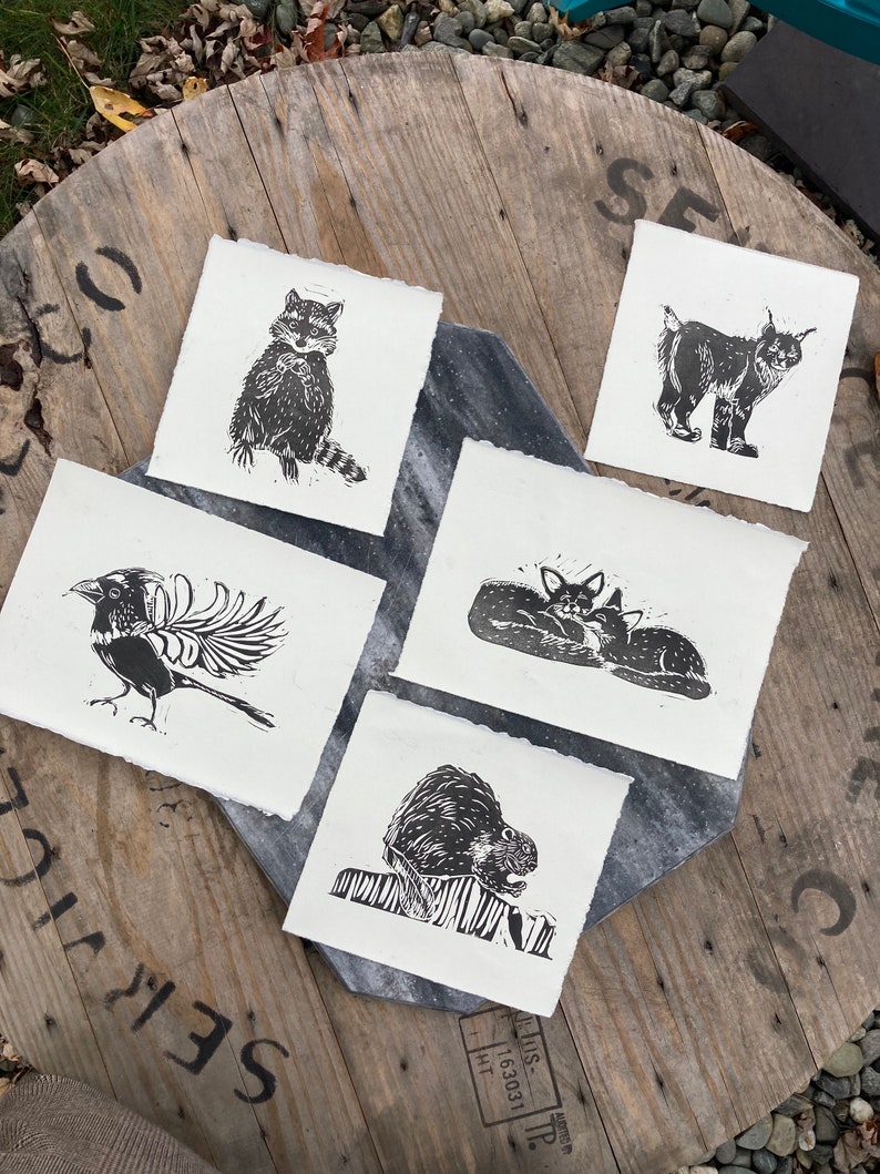 Beaver Linocut - 