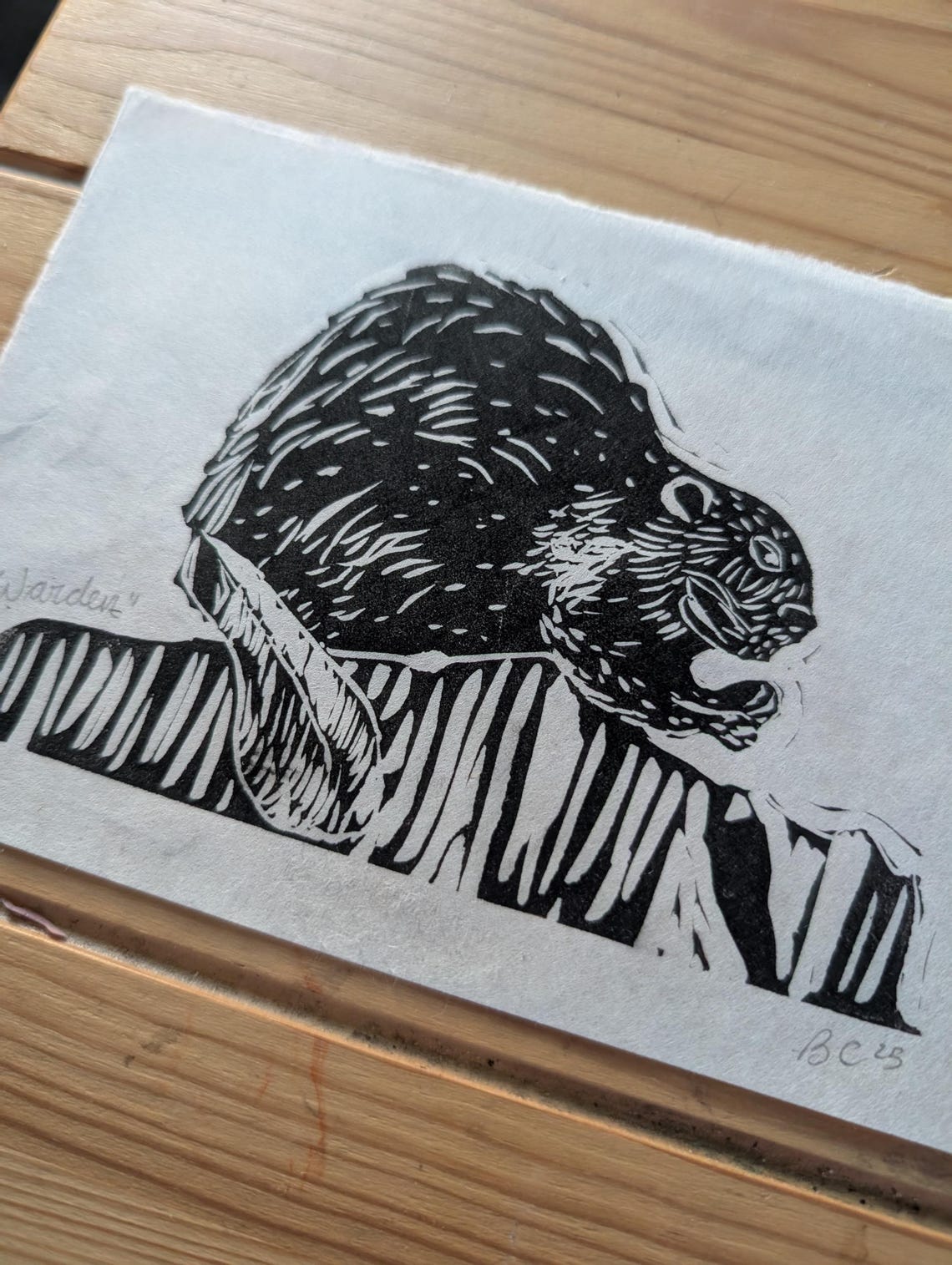 Beaver Linocut - 