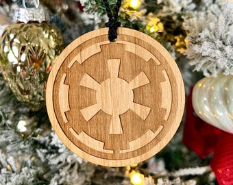 Star Wars Galactic Empire Ornament - Engraved Wood Christmas Decor