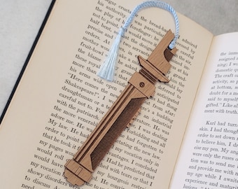 Star Wars Rebels Kanan Jarrus Lightsaber Bookmark with Tassel - Laser Engraved Alder Wood - Light Saber Book Mark Caleb Dume