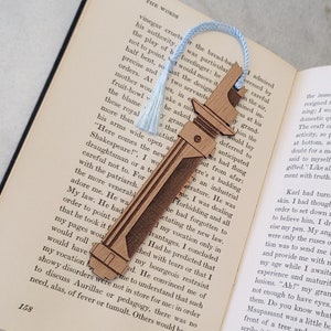 Star Wars Rebels Kanan Jarrus Lightsaber Bookmark with Tassel Laser Engraved Alder Wood Light Saber Book Mark Caleb Dume image 1