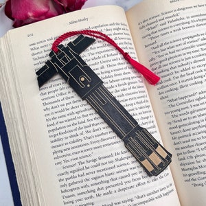 Star Wars Kylo Ren Lightsaber Bookmark with Tassel - Laser Engraved Alder Wood - Light Saber Book Mark