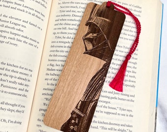 Darth Vader Bookmark - Laser Engraved Alder Wood, Star Wars Fan Gift