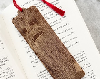 Star Wars Chewbacca Bookmark with Tassel - Laser Engraved Wood - Wookiee Chewie