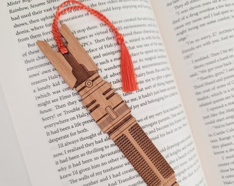 Star Wars Cal Kestis Lightsaber Bookmark with Tassel - Laser Engraved Alder Wood - Light Saber Book Mark - Jedi Fallen Order