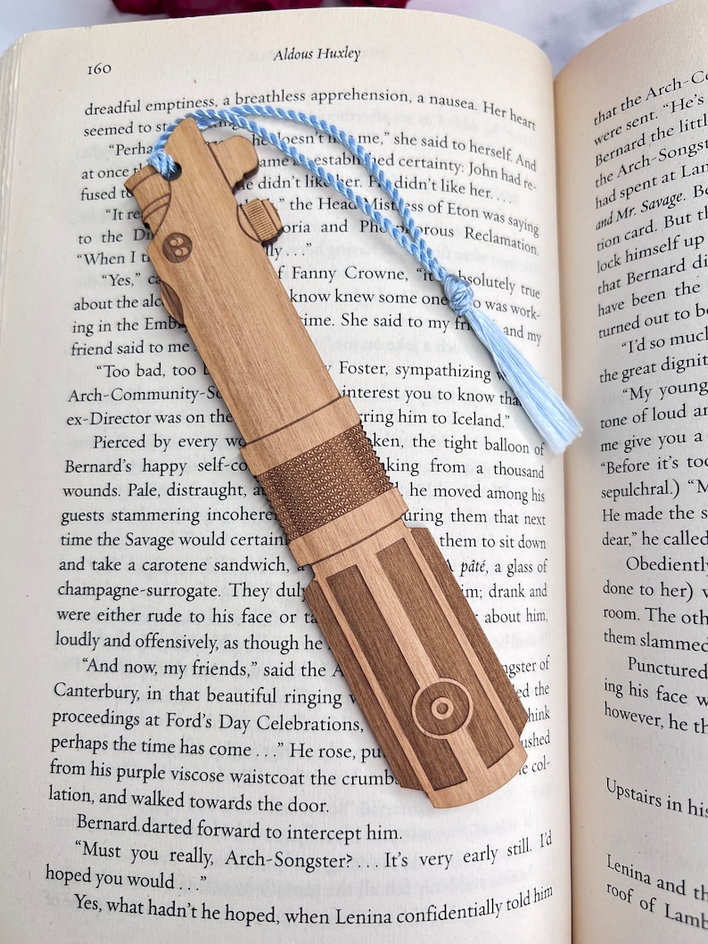 Star Wars Anakin and Rey and Luke Skywalker / Darth Vader Lightsaber Bookmark with Tassel image 3