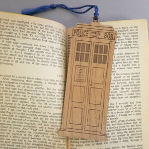 TARDIS Bookmark With Tassel Laser Engraved Alder Wood - Etsy