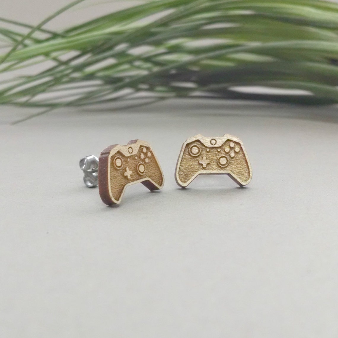Xbox One Controller Earrings Laser Engraved Wood Earrings Etsy