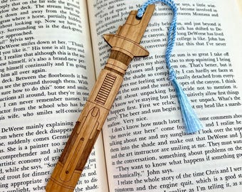 Ezra Bridger Lightsaber Bookmark – Laser Engraved Alder Wood, Star Wars Gift