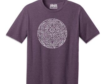 Psychedelic, Sacred Geometry Geometric Abstract Shirt, Art Deco Purple Shirt, Boho Hippie Shirt, Streetwear T-Shirt for Men and Women