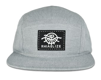 5 Panel Hat, Heather Grey Five Panel Camper Cap