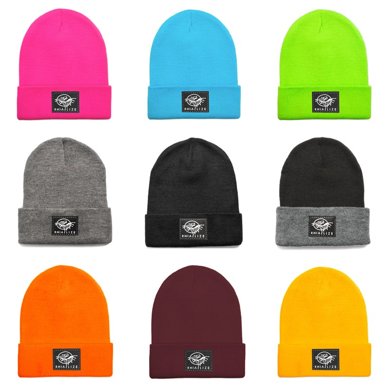 Neon Beanies Etsy