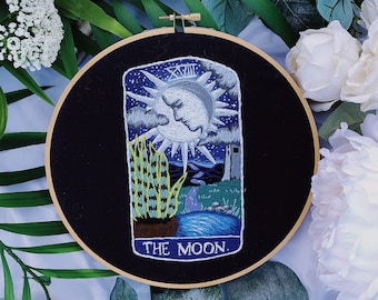 Moon Tarot Card Embroidery Pattern - Advanced