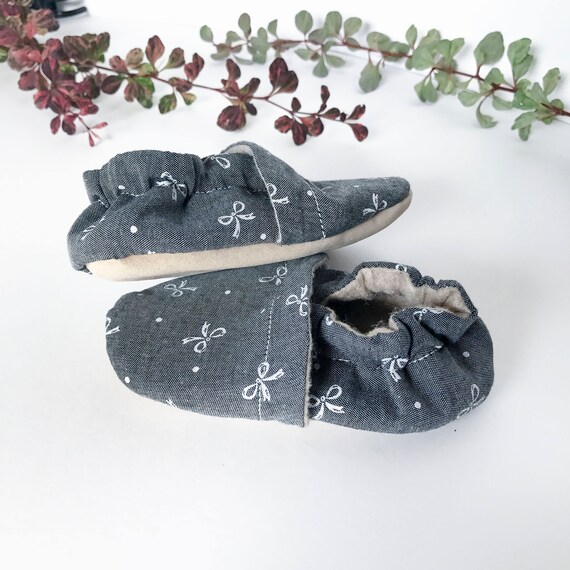 Cotton Baby Moccasins Leather Soles Cotton Socks Baby