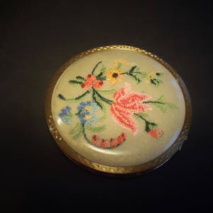 Vintage Compact with Hand Emroidery