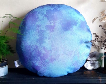 Full Moon Pastel Cushion - Cotton Moon Pillow - Lunar Phase Planets Space - Solar System Pillow - Galaxy Decor - Witchy Interior Design Boho