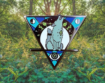 Glow in the Dark Wolf Enamel Pin: Earth Element Lapel Brooch