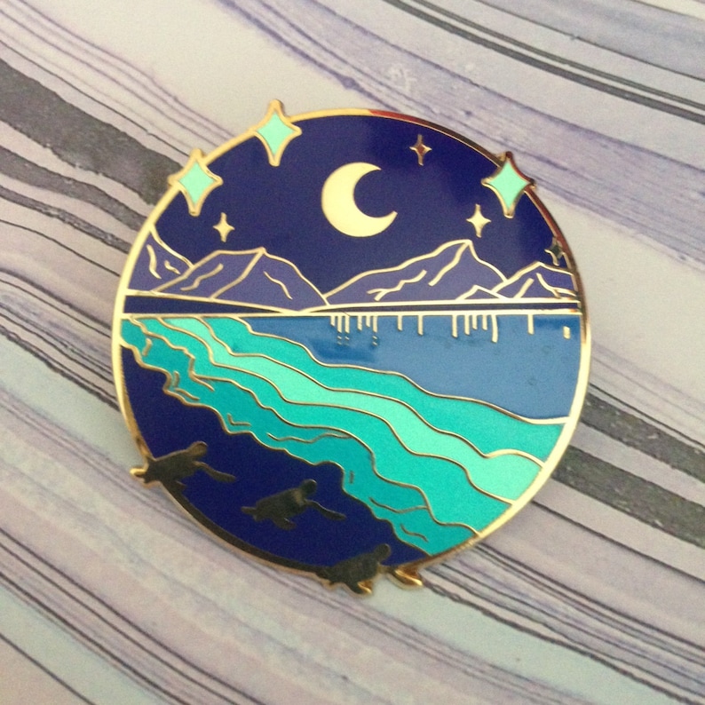Bioluminescent Bay Hard Enamel Pin Glow in the Dark Enamel Etsy