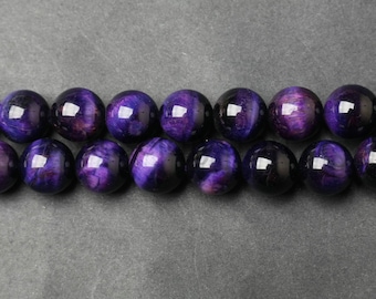 4-16MM Natural AAAAA Purple Tiger Eye Beads Full Strand 4MM 6MM 8MM 10MM 12MM 14MM 16mm Smooth Round Gemstone Loose Beads Jewelry Making SA