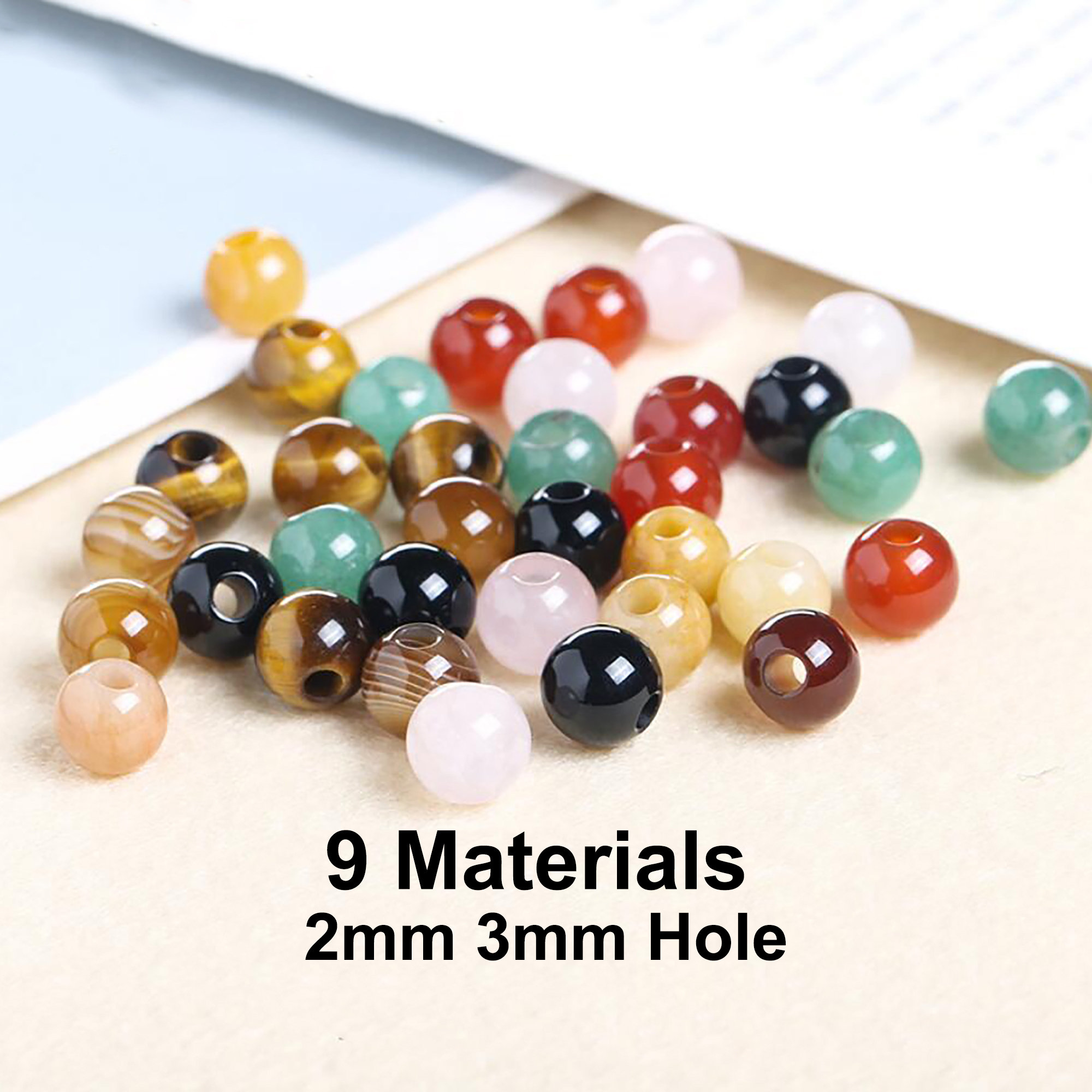 50PCS Large Hole Smooth Round Beads Supplies 2mm Hole 3mm Hole Etsy