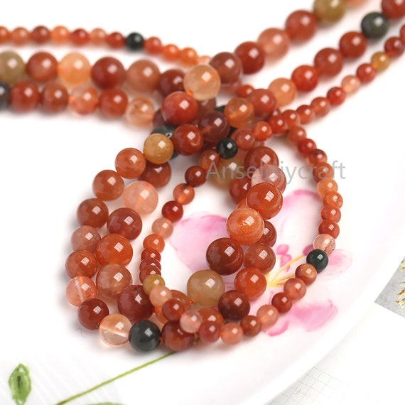 4-10mm Natural Red Crystal Beads Prayer Beads Healing Beads Genuine Quartz  Gemstone 4mm 6mm 8mm 10m Full Strand DIY Jewelry Making 