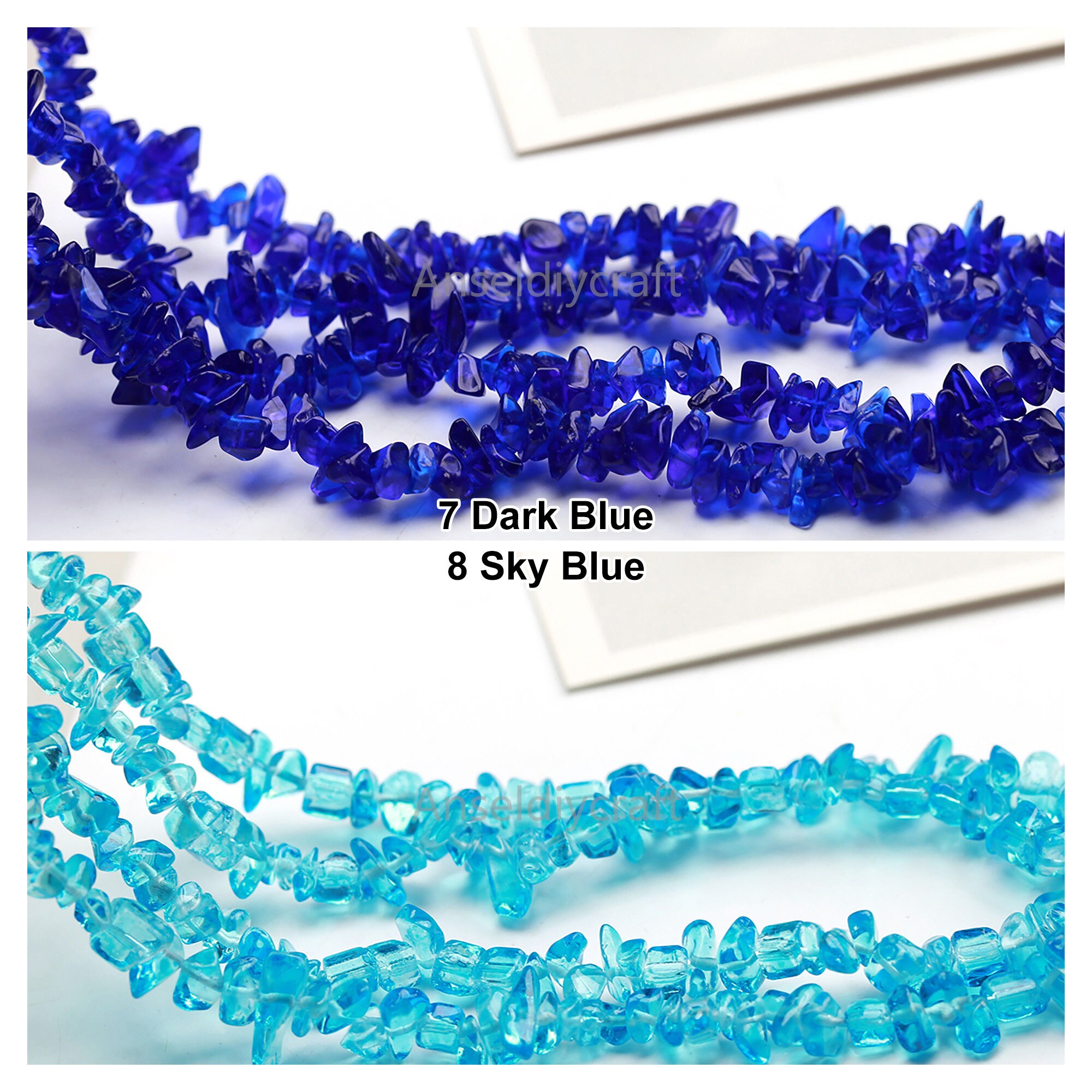 30 Glass Chip Beads Multi Colors 58mm Nuggets Chips Etsy