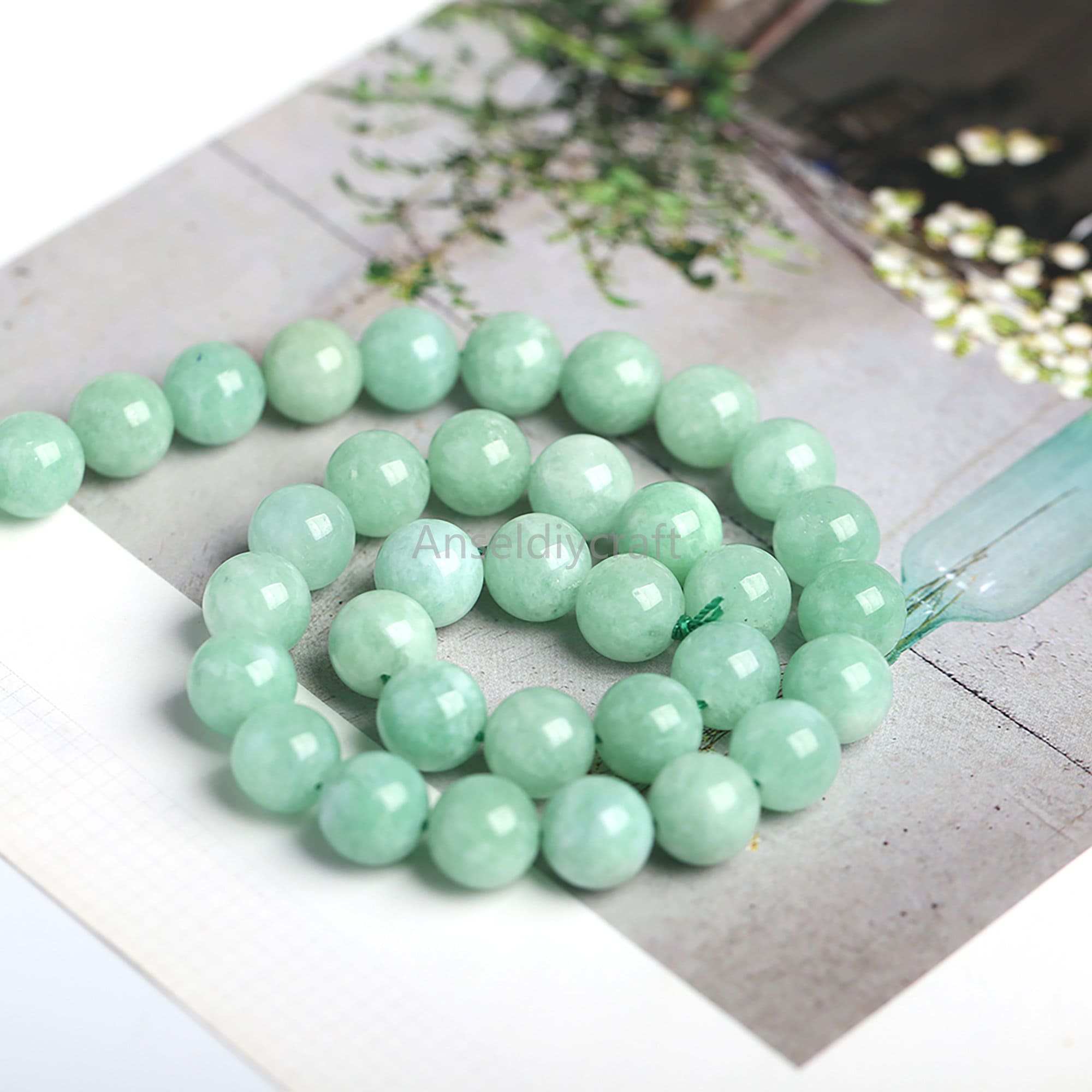 Emerald Beads Natural Burmese Jade Loose Beads For Jewelry - Temu