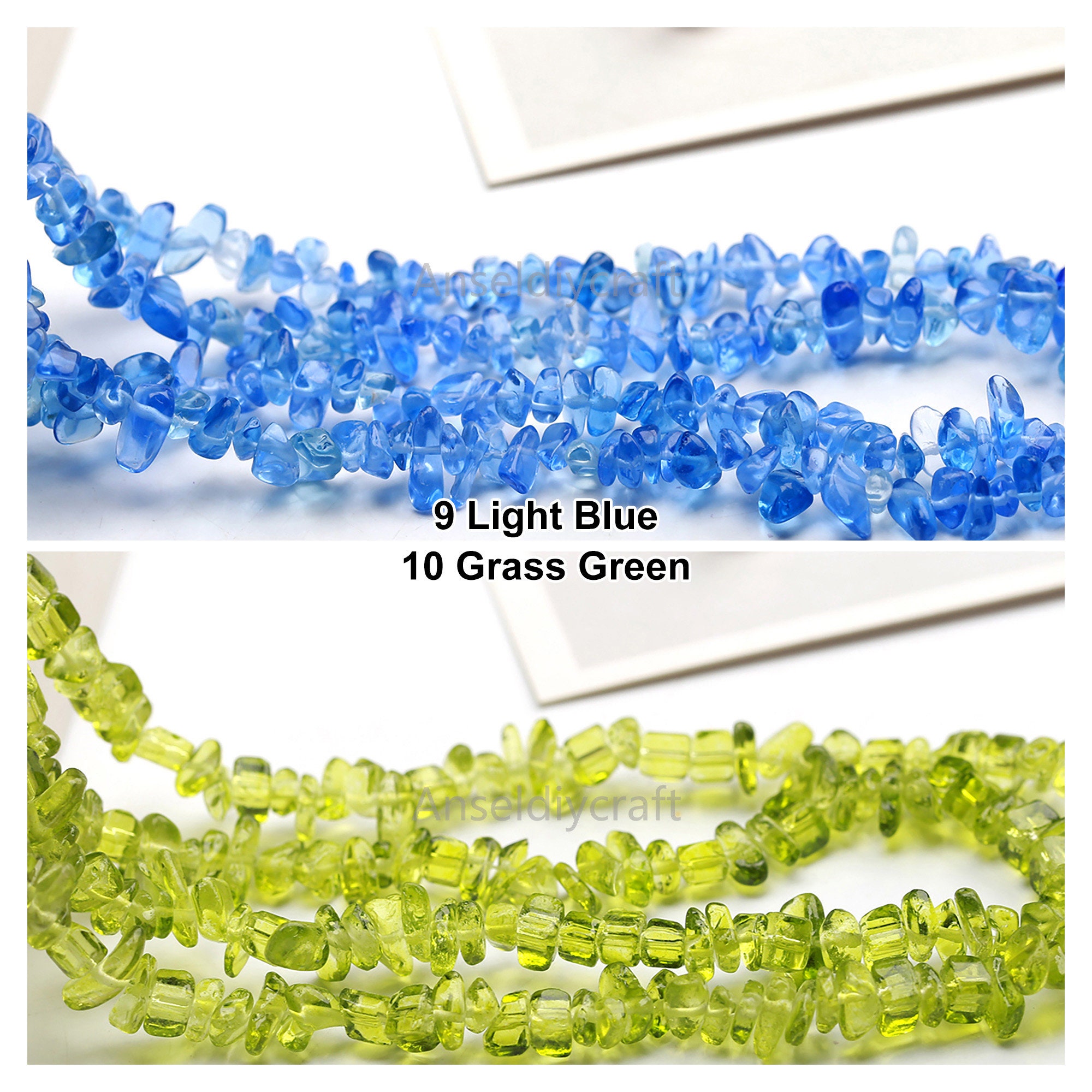 30 Glass Chip Beads Multi Colors 58mm Nuggets Chips Etsy