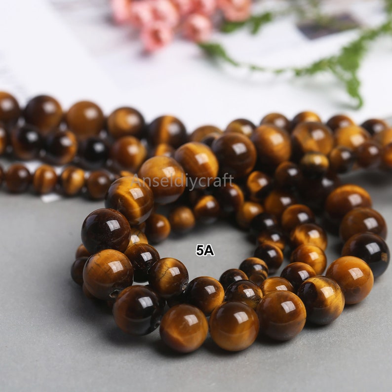 420mm Natural Yellow Tiger Eye Beads Grade A AAA AAAAA Etsy